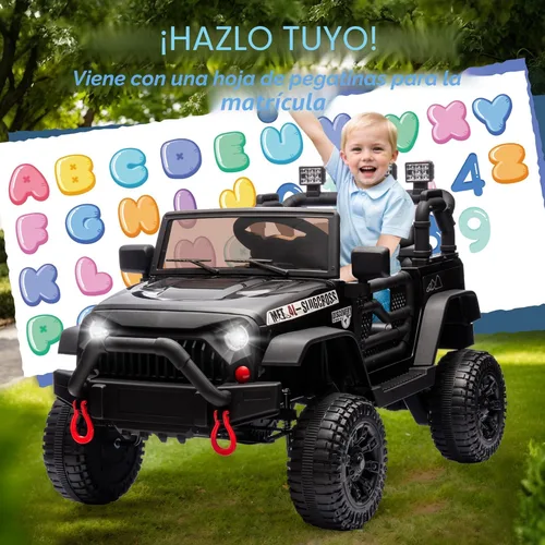 Miniatura 7 de Jeep para niños de 24V, juguetes con motor de 400W, con control remoto para padres, autos eléctricos para niños con suspensión de 4 ruedas, Negro
