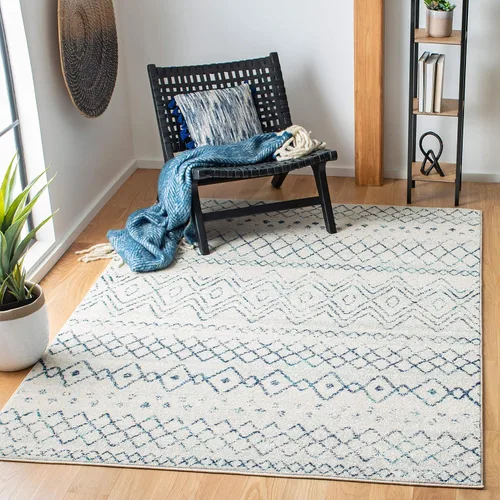 Miniatura 22 de SAFAVIEH Madison Collection - Alfombra decorativa de 2 x 3 pies, color marfil y carbón, diseño marroquí bohemio envejecido, no desprende pelusa