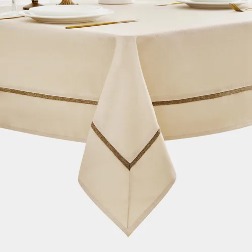 Miniatura 13 de EHouseHome Mantel de tela resistente con encaje blanco, impermeable, sin arrugas, resistente a las manchas, a prueba de aceite, para comedor