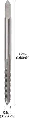 Miniatura 4 de M3 x 0.020 in Máquina de grifo HSS Métrica Mano Derecha Rosca 3 Grifos de flauta recta y enchufe, 4 piezas