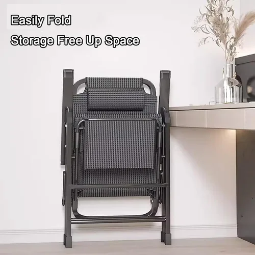 Miniatura 7 de Silla reclinable plegable, tumbona para exteriores, silla reclinable de gran tamaño, fácil de montar y ligera, con una capacidad de peso de 330