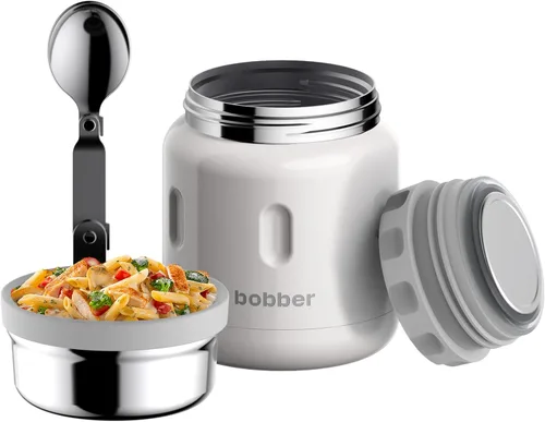 Miniatura 16 de BOBBER Tarro de alimentos aislado de acero inoxidable de 16 oz con boca extra ancha, cuchara y tazón integrados, mantiene el calor durante 10 horas
