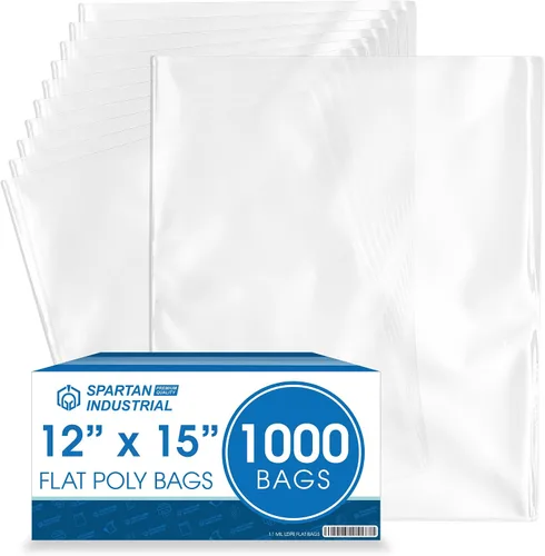 Miniatura 9 de Spartan Industrial - 10 x 15 pulgadas (1000 unidades) Bolsas de polietileno de plástico transparente de extremo abierto y plano de 1.1 milésimas