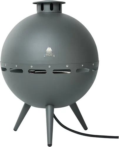 Miniatura 4 de Chimenea de gas exterior de 24 pulgadas, fogata de propano de 55,000 BTU con rocas de lava y cubierta de lluvia, hoguera semiesférica de 3 patas