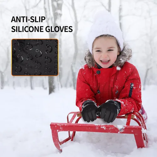 Miniatura 2 de Guantes deportivos cálidos de invierno para niños, clima frío, pantalla táctil, resistente al viento, para nieve, ciclismo, senderismo, fútbol, al