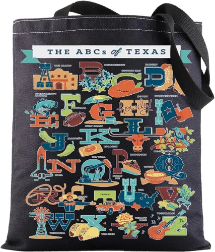 BWWKTOP Bolsa de viaje del estado de Texas, recuerdos y regalos de Texas, bolsa de comestibles reutilizable para viajes