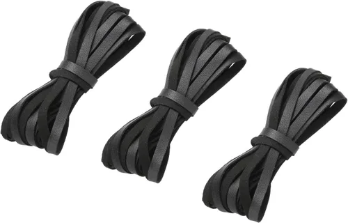Miniatura 11 de uxcell Cordón de cuero, 3.28 yardas, 0.118 in, tira de cuerda trenzada de poliuretano plana para bolso, bolso, cordones de zapatos, manualidades