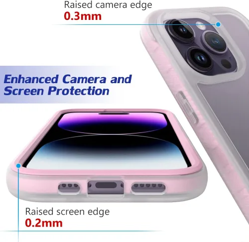 Miniatura 6 de Puxicu Funda acrílica 2 en 1 para iPhone 14 Pro Max, antiamarilleo, protección de grado militar, funda delgada a prueba de caídas para iPhone 14 Pro