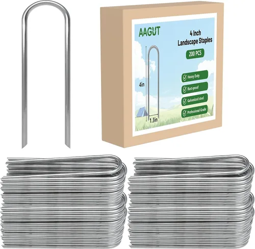Miniatura 12 de AAGUT 100x Estacas de Jardín de Metal para Carpas, Estacas de Riego para Línea de Goteo, Estacas Red de Alambre de 12 Pulgadas de Parte Superior