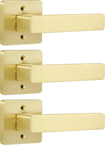 Miniatura 10 de Leydebong - Paquete de 4 picaportes resistentes para entrada con llave, manija dorada, llaves iguales/combo con llave, reversible para la izquierda