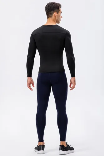 Miniatura 7 de Camiseta de compresión para hombre, manga larga, atlética, entrenamiento, camiseta deportiva activa, capa base, camiseta de ajuste seco