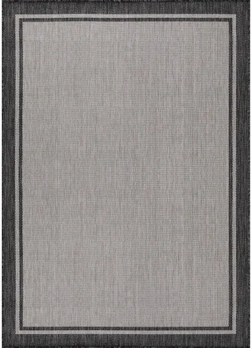 Miniatura 3 de CAMILSON Alfombra para interiores y exteriores, alfombra moderna con borde gris de 6 x 9 pies, para patios interiores y exteriores, alfombras