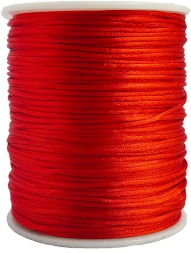 2.0 mm x 110 yardas de cordón de satén de nailon para abalorios, hilo trenzado para nudos chinos, rattail, macramé, pulseras, collares, fabricación