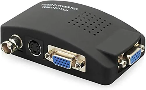 Wiistar BNC a VGA Convertidor de Video Adaptador Compuesto S-Video PC Entrada a VGA Monitor Salida para DVR DVD PC TV Monitor