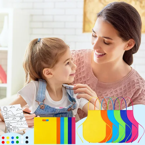 Miniatura 6 de Tenceur Juego de 48 piezas de recuerdos de fiesta de pintura para niños con 12 piezas de paneles de lona predibujados de animales y caballete