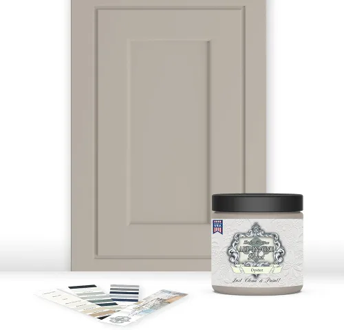 Miniatura 159 de Pintura TODO EN UNO, Abbey (gris cálido), Muestra de 8oz - Pintura duradera para gabinetes y muebles. Imprimación y capa superior incorporadas,