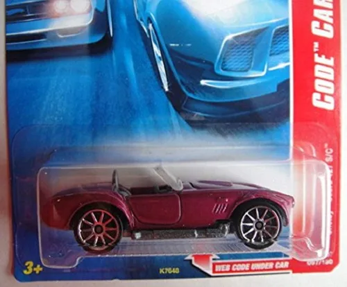 Miniatura 2 de Hot Wheels Code Car Series -# 13 Shelby Cobra 427 S/C Magenta Lace Wheels #2007-97 Coche coleccionable Mattel escala 1:64