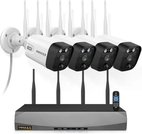 (2026 Update) 5MP Wireless WiFi Outdoor Security Camera System with Dual Antenna Cameras, 55% Stronger Signal, 130° Wide Angle, 2-Way Audio, No