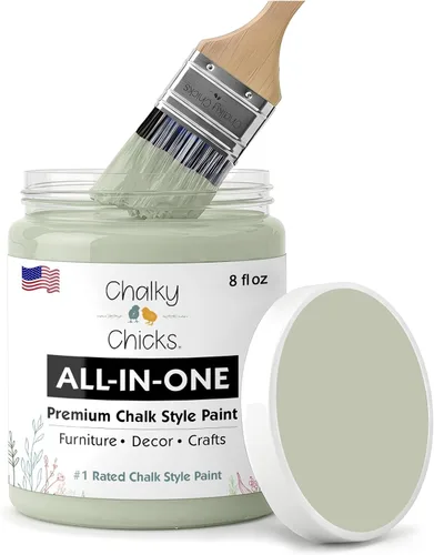 Miniatura 195 de Chalky Chicks - Pintura mate a la tiza, no requiere lijado, 4 onzas líquidas, color gris oscuro (Gun Metal Gray), para muebles, pintura sin Gris