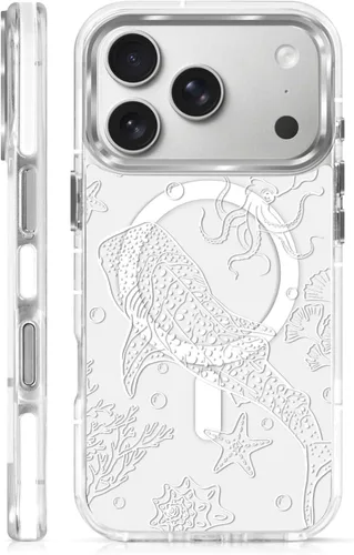 Miniatura 32 de Funda para iPhone 13/14 [compatible con Magsafe], funda magnética transparente de silicona a prueba de golpes con patrón de versículos de la Biblia