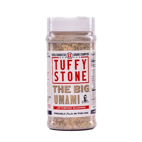 Tuffy Stone The Big Umami Seasoning | 6 veces Gran Campeón Mundial de Barbacoa | Condimento multiusos sabroso | Sal, pimienta, ajo con un toque