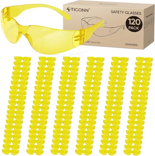 Miniatura 13 de TICONN Gafas de seguridad transparentes para hombres, gafas protectoras resistentes a los arañazos y impactos, cumplen con la norma ANSI Z87.1