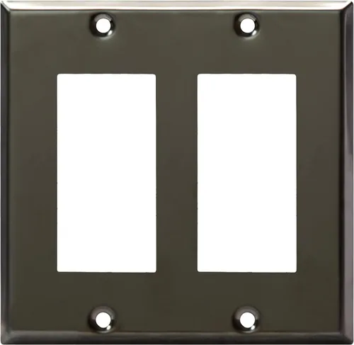 Miniatura 20 de ENERLITES Placa de pared metálica decorativa para receptáculo o interruptor, acero inoxidable 201, resistente a la corrosión, tamaño 2-Gang 4.50" x