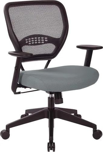 Miniatura 15 de Space Seating Serie 55 - Silla de escritorio de oficina ajustable con soporte lumbar integrado, malla negra