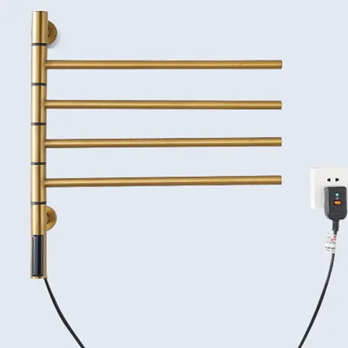 Miniatura 4 de Toallero eléctrico, Toallero giratorio, Estantes calentadores montados en la pared, Temperatura constante calentada, Radiador giratorio de acero