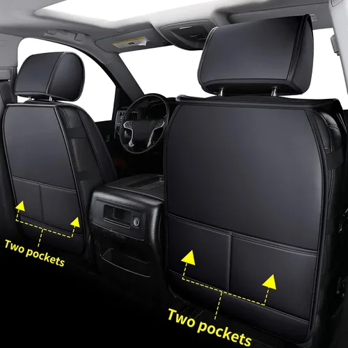 Miniatura 3 de LUCKYMAN CLUB D04-S2 Fundas para Asientos Silverado, Compatibles con 2014-2018 Chevy Silverado GMC Sierra 1500 y 2015-2019 2500HD 3500HD Crew Cab