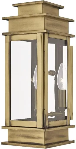 Miniatura 8 de Livex Lighting 2013-07 Princeton - Linterna de pared para exteriores, bronce, 14 "x 5.5" x 14