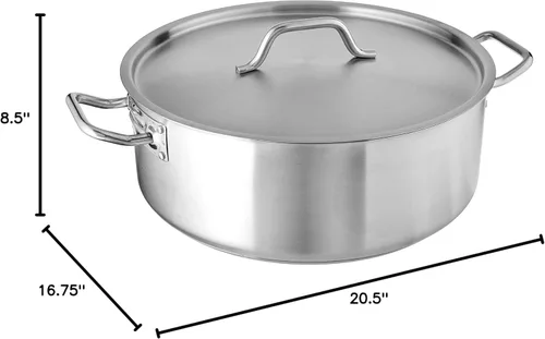 Miniatura 10 de Winco - Brasero de acero inoxidable de grado comercial con tapa, 20 cuartos de galón