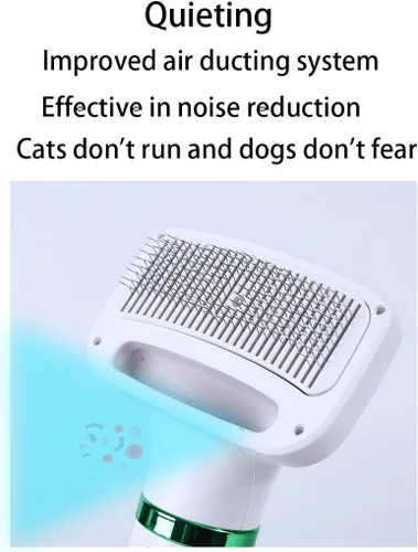 Secador de pelo para mascotas, secador de perro 2 en 1, secador de pelo silencioso de 300 W, incluye cepillo de peine, temperatura ajustable,