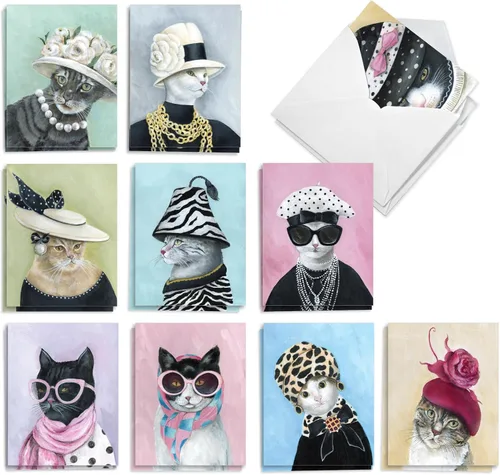 Miniatura 11 de The Best Card Company Juego de 20 tarjetas de notas en blanco surtidos para todas las ocasiones, 4 x 5.12 pulgadas con sobres para hombres, mujeres
