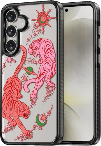 Miniatura 40 de Rosarnnah Funda compatible con Samsung Galaxy S24 Ultra, bonita estética, a la moda, divertida funda con estampado de gatito y gato, duradera a