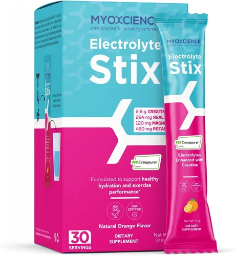 Miniatura 12 de MYOXCIENCE Electrolyte STIX Polvo de electrolito de creatina Recuperación del ejercicio y el desarrollo muscular con sal real