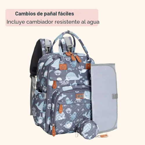 Miniatura 7 de BabbleRoo - Mochila para pañales - Bolso de viaje con artículos esenciales para bebés - Bolso de pañales multifuncional resistente al agua, bolso