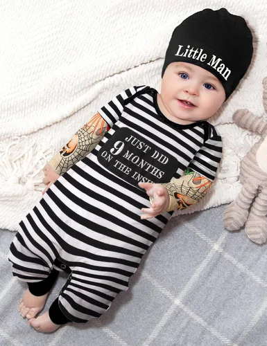 Miniatura 2 de Baby Boy Clothes Long Sleeve Letter Print Romper One Piece Jumpsuit