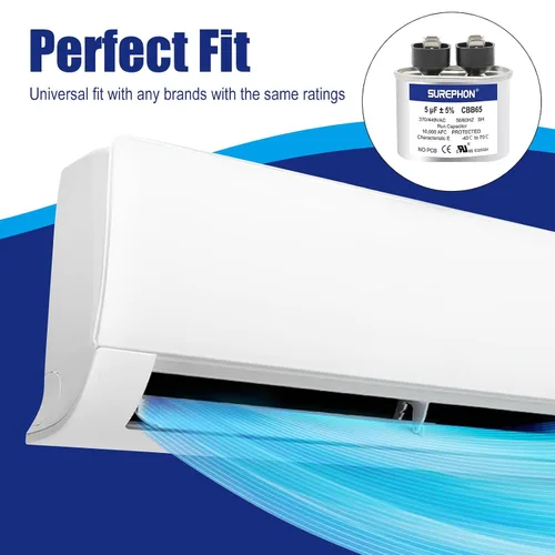 Miniatura 5 de Condensador de 5 Mfd 370V/440V Condensador de Funcionamiento y Arranque Ovalado para Motor de CA o Arranque de Ventilador y Bomba de Calor Fría