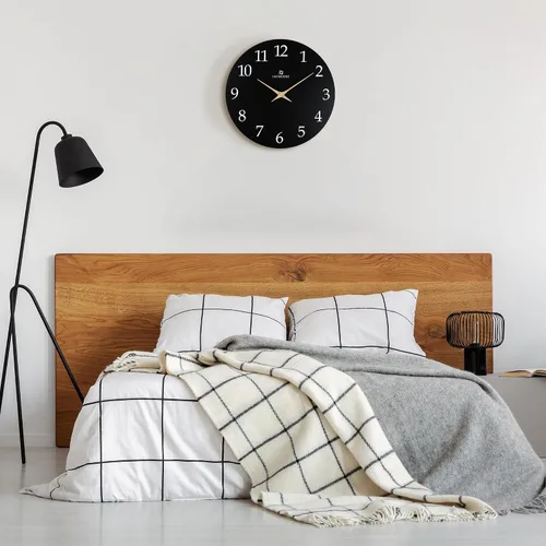 Miniatura 4 de Lafocuse Reloj de pared negro de madera de 12 pulgadas, funciona con pilas, silencioso, sin tictac, moderno reloj de pared simple para decoración