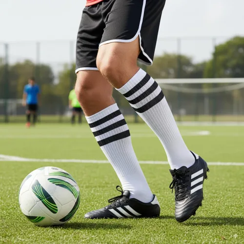 Miniatura 2 de Leotruny Calcetines hasta la rodilla calcetines retro a rayas por encima de la pantorrilla para hombres y mujeres