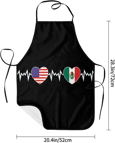 Miniatura 4 de Delantal para hombres y mujeres, ajustable, de gran volumen, divertido, vintage, para cocina, barbacoa y parrilla (sin bolsillos)