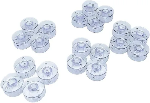 Miniatura 3 de YRDQNCraft 20 bobinas transparentes de plástico para cantante, hermano, babylock, bernette, vikingo