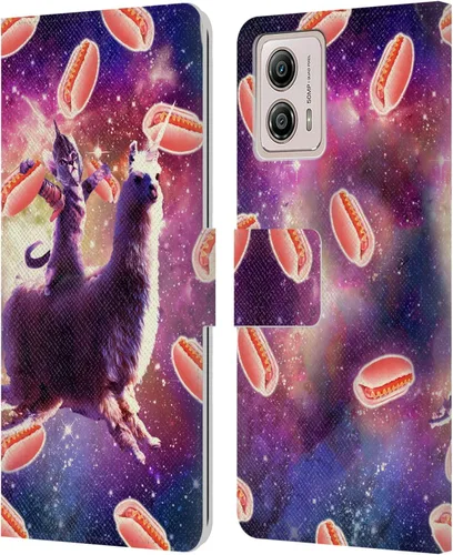 Miniatura 10 de Head Case Designs Officially Licensed Random Galaxy Cat & Electric Pancakes Space Llama Leather Book Wallet Case Cover Compatible with Motorola Moto