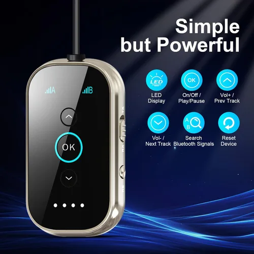 Miniatura 2 de Ultra Xmagpot Transmisor Receptor Bluetooth 5.4 - Aluminio CNC y Vidrio Cerámico Enlace Dual para 2 AirPods/Auriculares Audio aptX Adaptativo/HD
