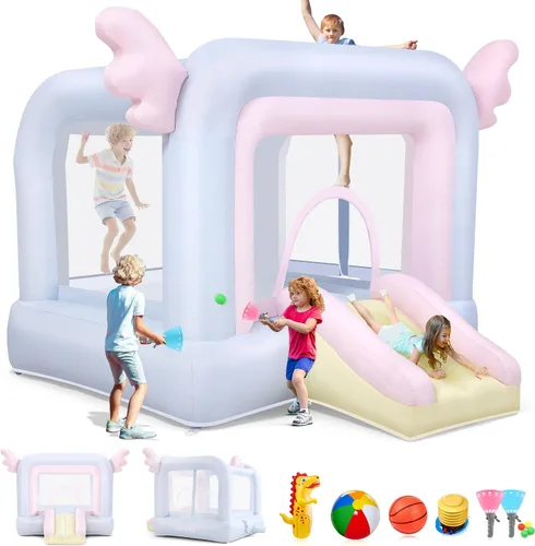 Miniatura 8 de Whubefy Casa inflable para niños, castillo animoso Dreamwing para niños de 8 a 12 años, diversión en interiores y patio trasero, casa inflable