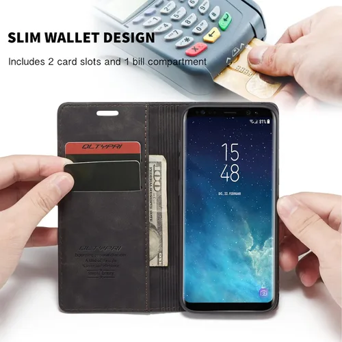 Miniatura 2 de Funda de cuero estilo cartera vintage para Samsung S
