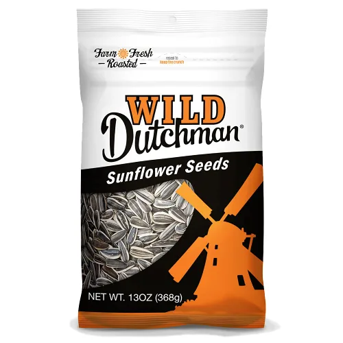 Wild Dutchman Semillas de girasol, sin OMG, bajas en sal, aptas para dieta cetogénica, sabor original, cultivadas en los Estados Unidos, 13 onzas,
