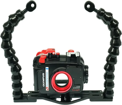Miniatura 5 de Nitescuba Bandeja doble flexible para cámara subacuática - Soporte estabilizador de mano para GoPro, Sony RX100 y PT-059 carcasa de cámara compacta