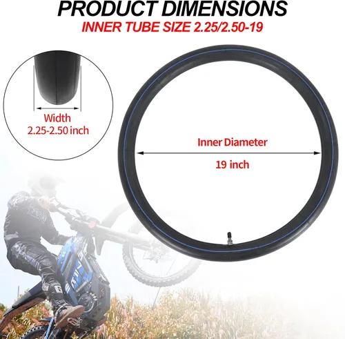 Miniatura 6 de RUTU 70/100-19 2.25/2.50-19 - Tubo interior de motocross, tubos resistentes de 0.079 pulgadas de grosor reforzado para motocross de 19 pulgadas